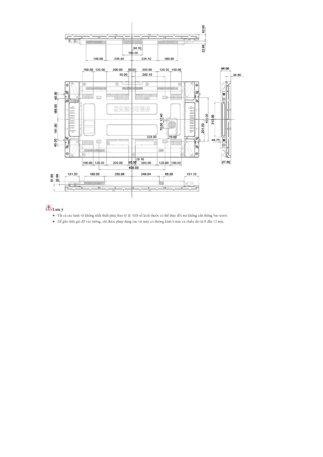 Samsung LH46CPPLBB/XY, LH55CPPLBB/XY, LH55CPPLBB/XS manual Lưu ý 