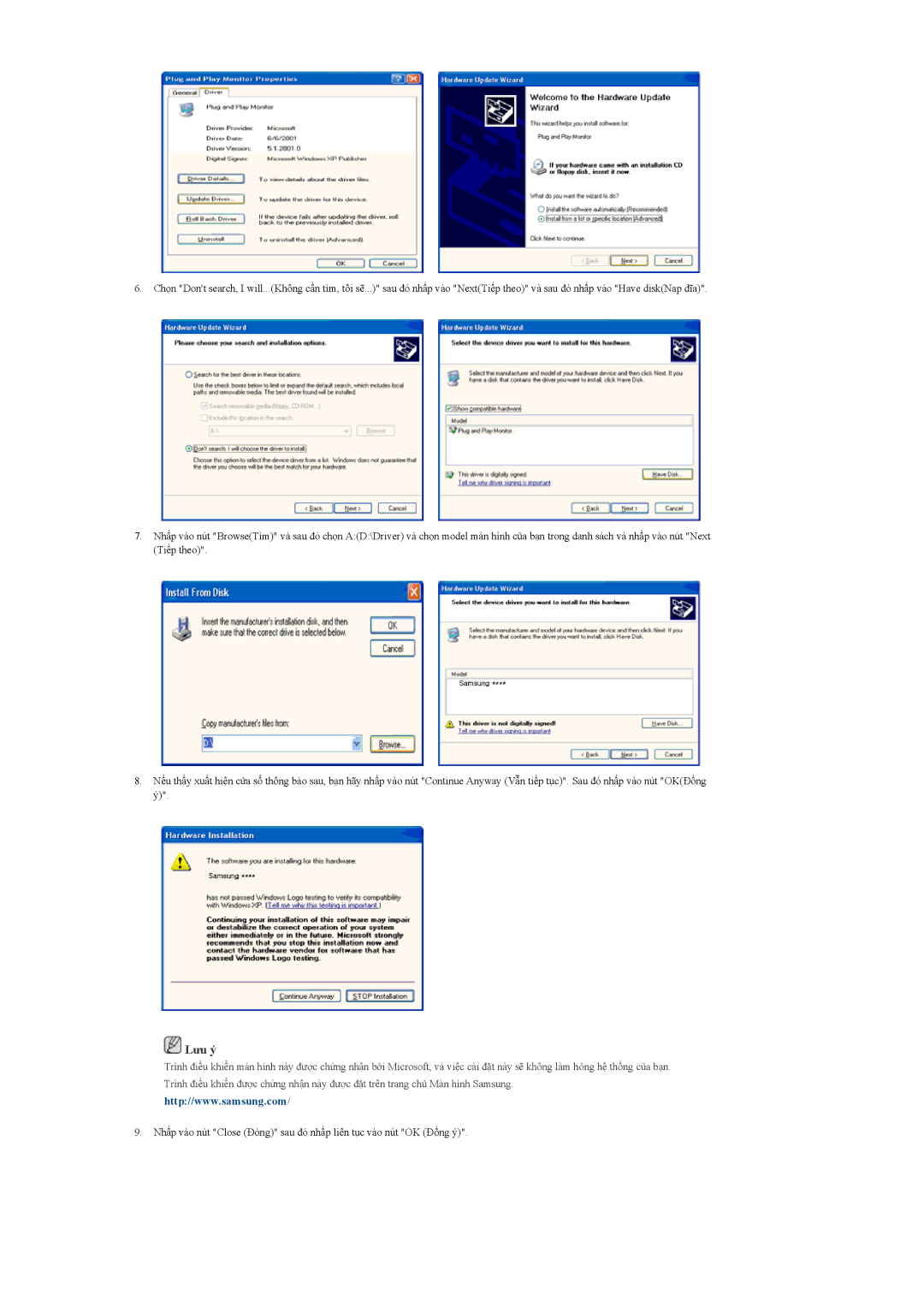 Samsung LH46CPPLBB/XY, LH55CPPLBB/XY, LH55CPPLBB/XS manual Lưu ý 