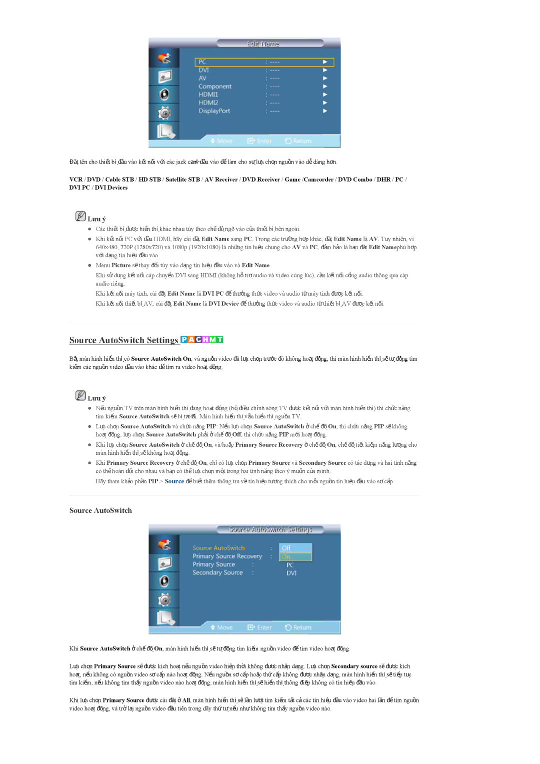 Samsung LH55CPPLBB/XS, LH55CPPLBB/XY, LH46CPPLBB/XY manual Source AutoSwitch Settings 