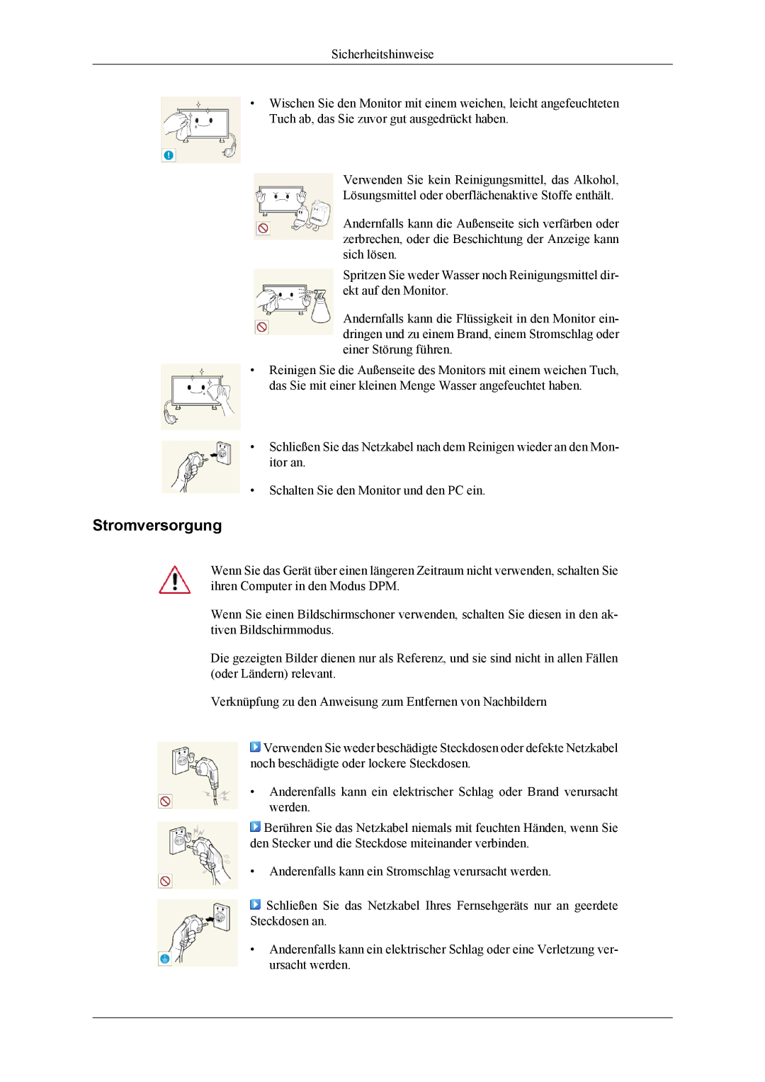 Samsung LH55CPPLBB/ZA, LH46CPPLBB/EN, LH55CPPLBB/EN manual Stromversorgung 