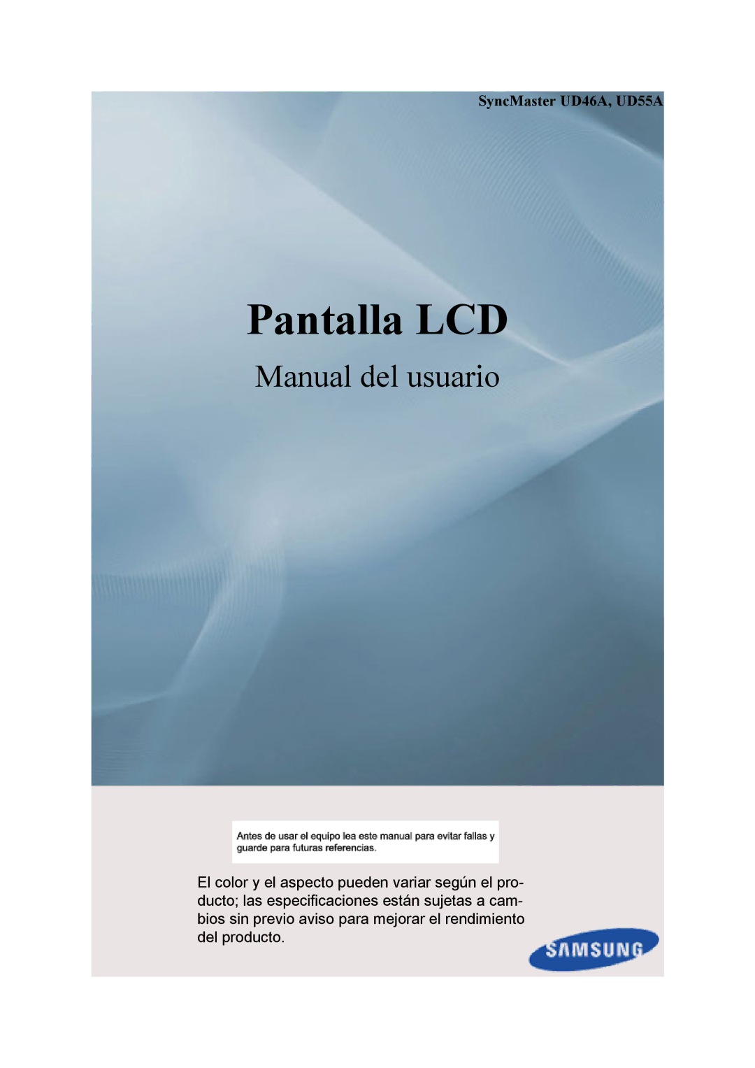 Samsung LH46CPPLBB/EN, LH55CPPLBB/ZA, LH55CPPLBB/EN manual Pantalla LCD 