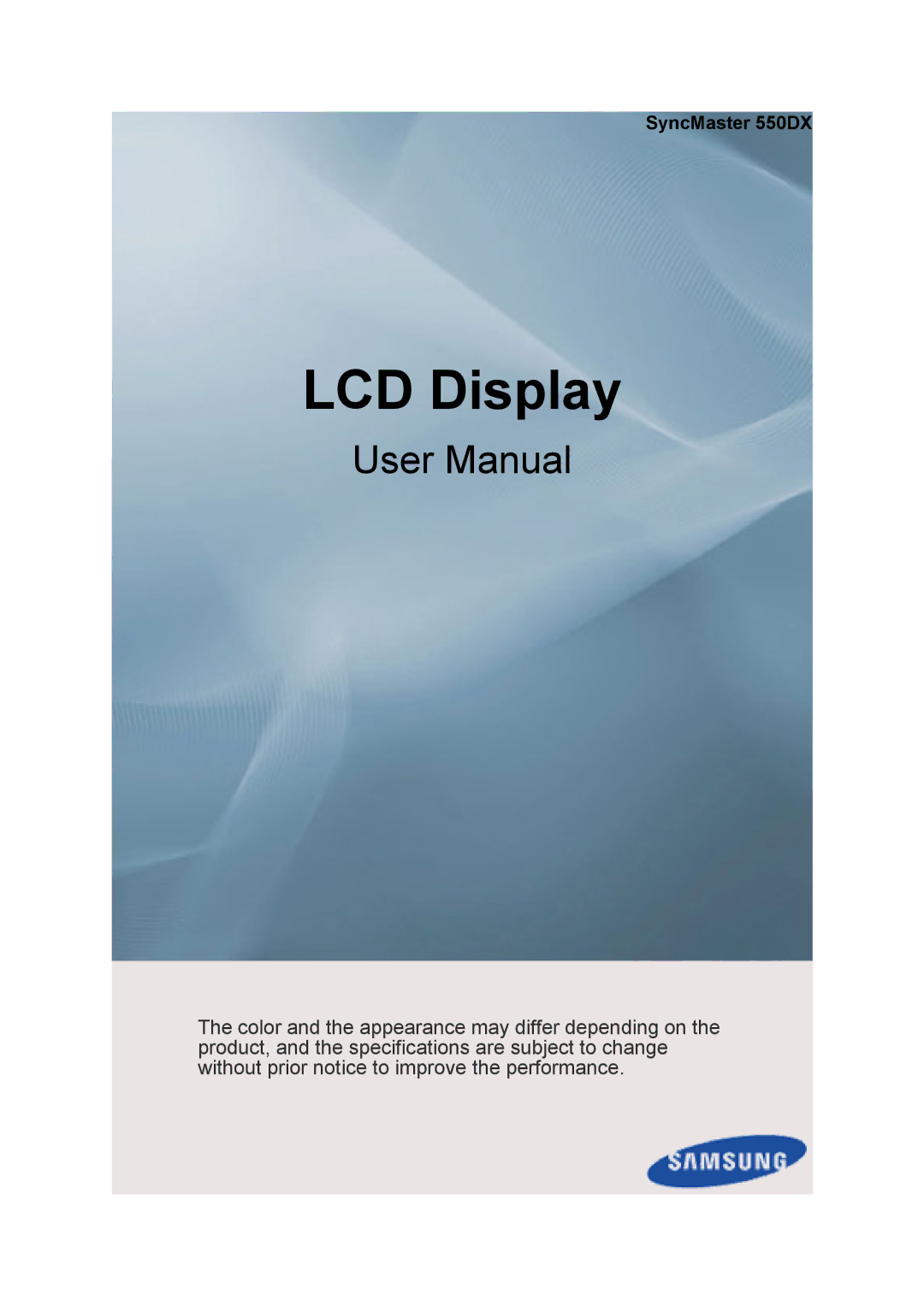 Samsung LH55CSPLBC/EN manual Affichage LCD, SyncMaster 550DX 