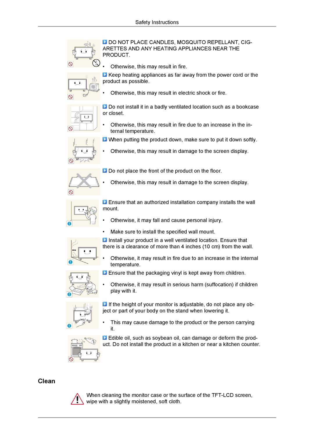 Samsung LH55CSPLBC/HD, LH55CSPLBC/EN, LH55CSPLBC/XJ, LH55CSPLBC/XY, LH55CSPLBC/NG manual Clean 