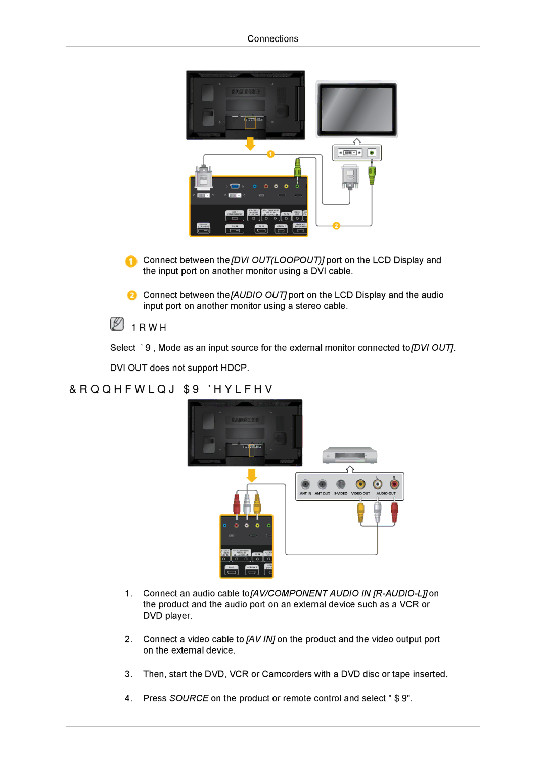 Samsung LH55CSPLBC/XJ, LH55CSPLBC/EN, LH55CSPLBC/XY, LH55CSPLBC/NG, LH55CSPLBC/HD manual Connecting AV Devices 