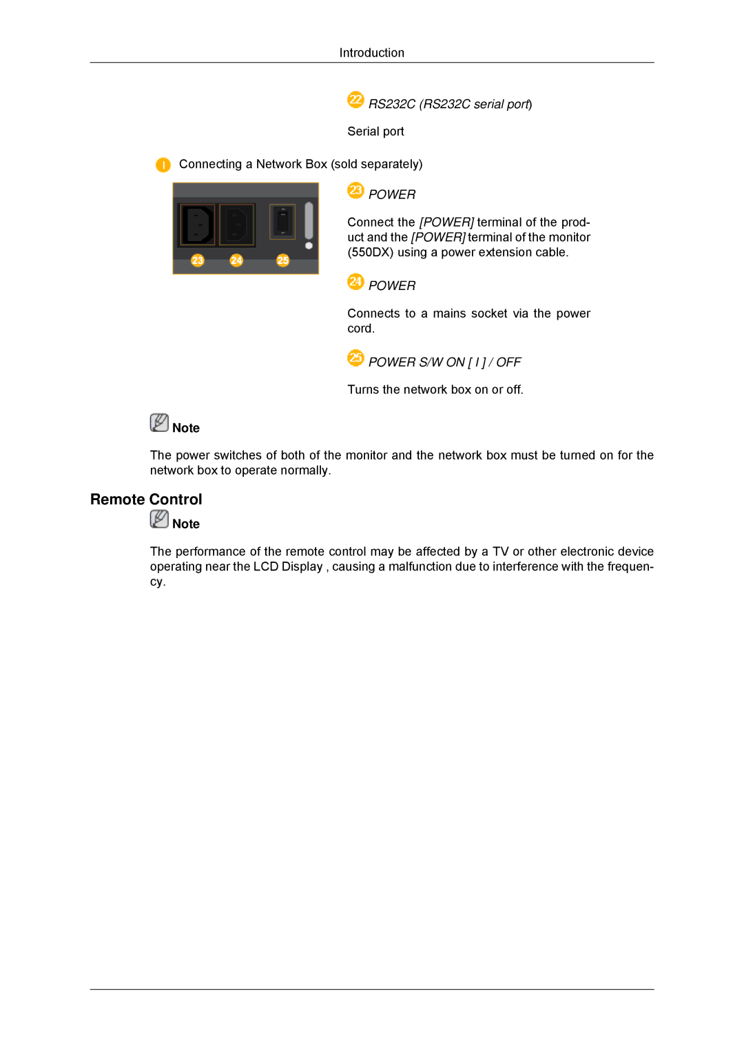 Samsung LH55CSPLBC/EN, LH55CSPLBC/XJ, LH55CSPLBC/XY, LH55CSPLBC/NG, LH55CSPLBC/HD manual Remote Control, Power S/W on I / OFF 