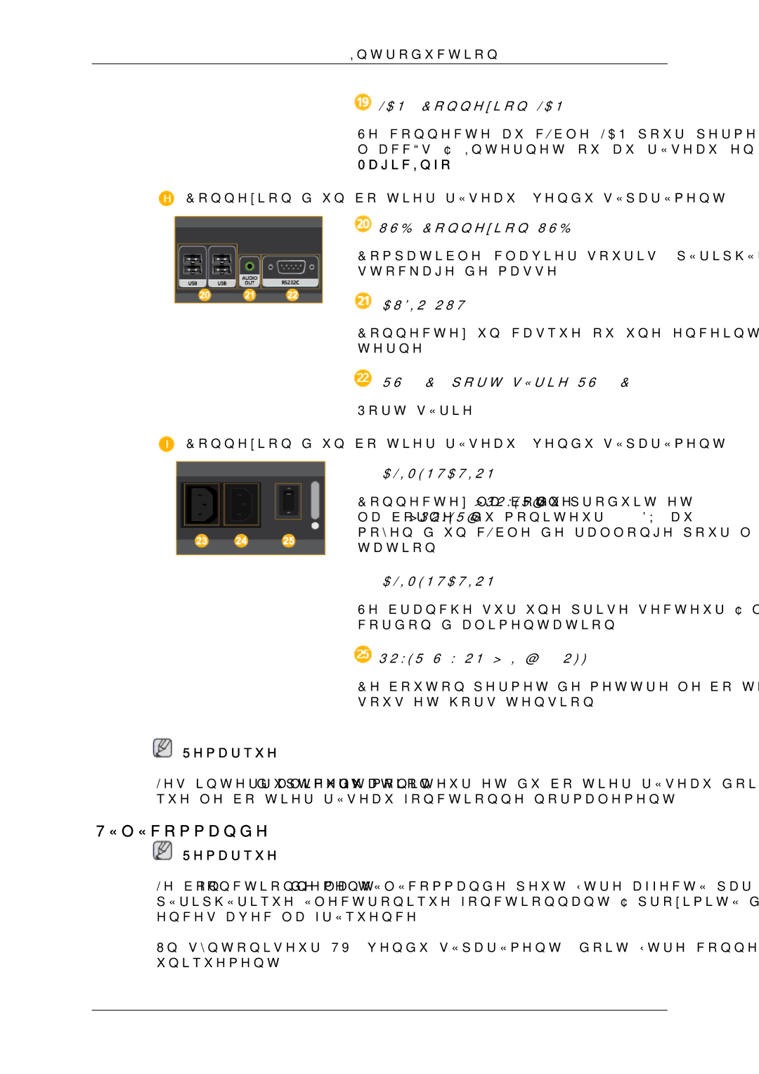 Samsung LH55CSPLBC/EN manual Télécommande, LAN Connexion LAN 