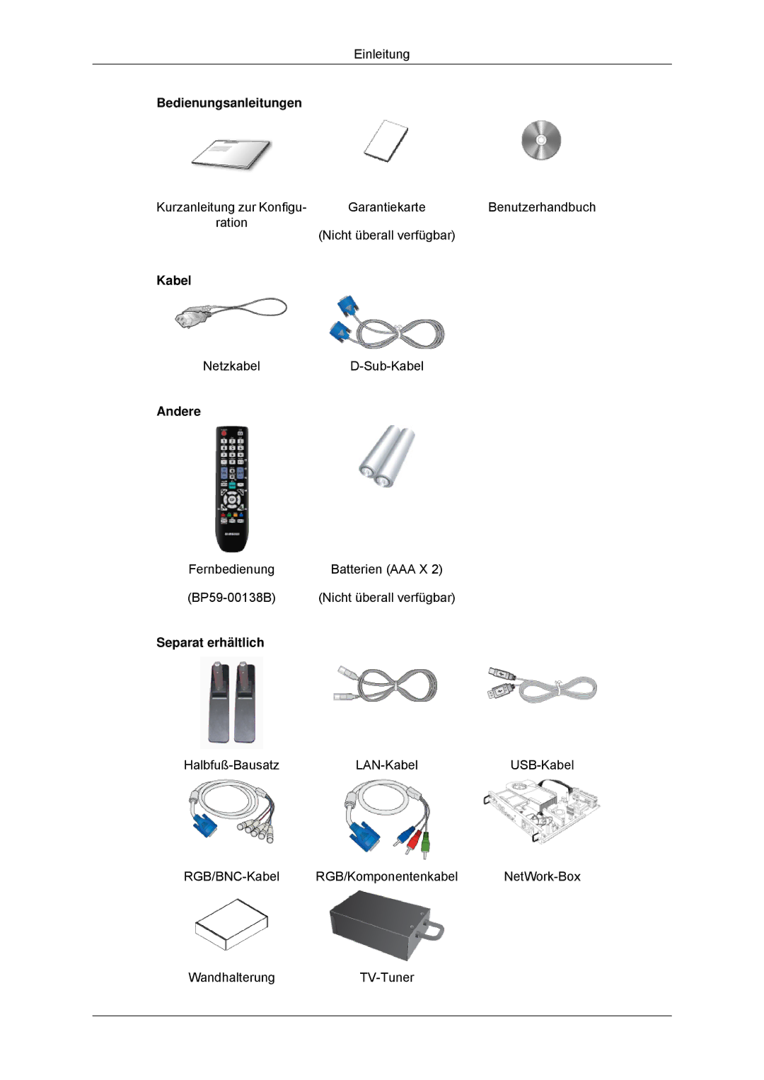 Samsung LH55CSPLBC/EN manual Bedienungsanleitungen 