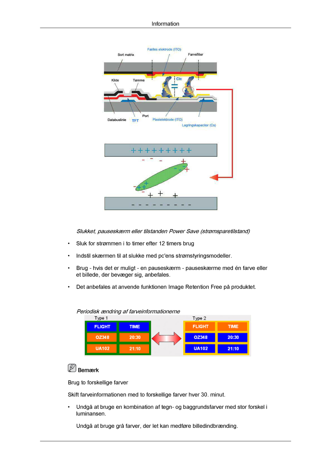 Samsung LH55CSPLBC/EN manual Periodisk ændring af farveinformationerne 