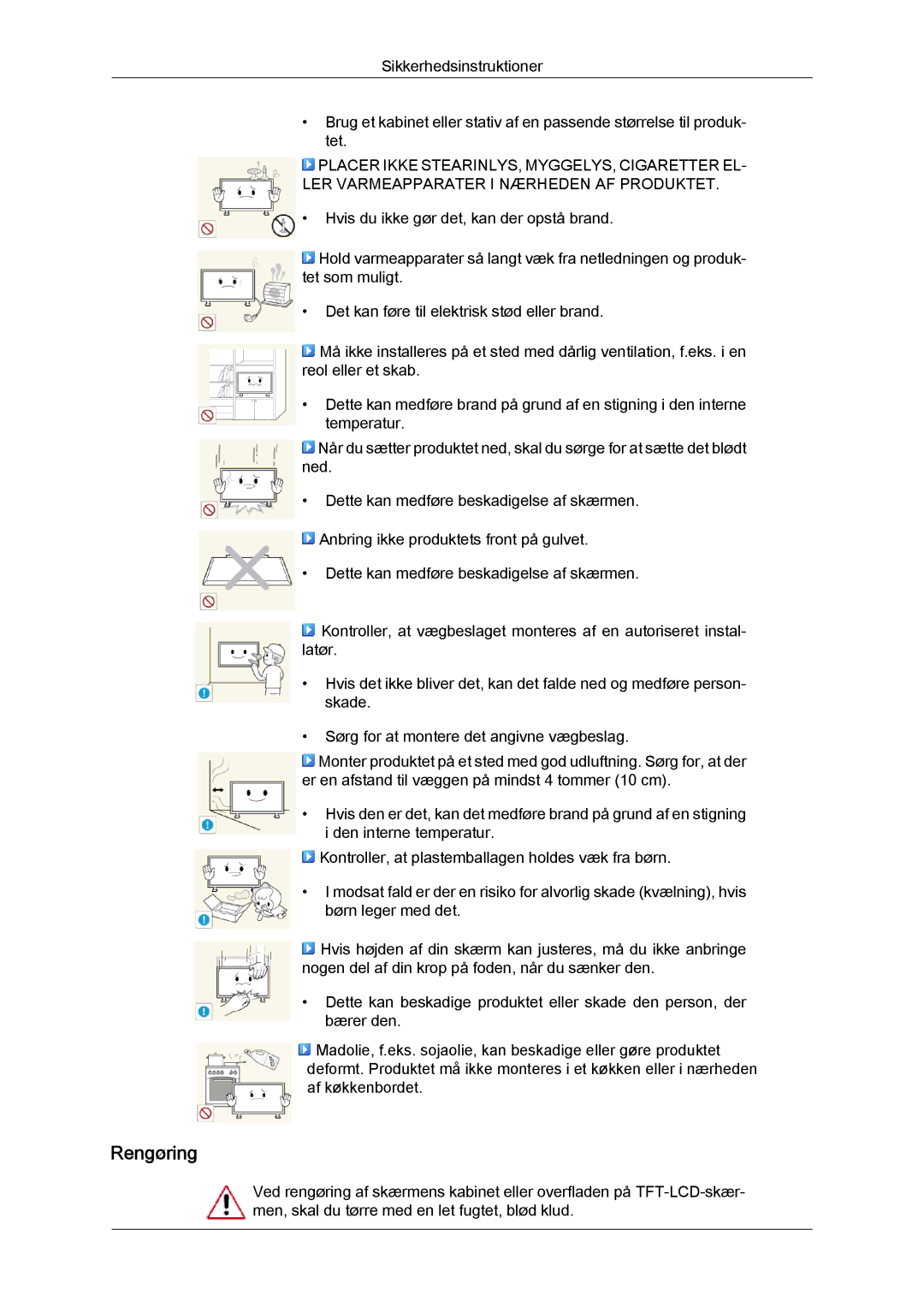 Samsung LH55CSPLBC/EN manual Rengøring 