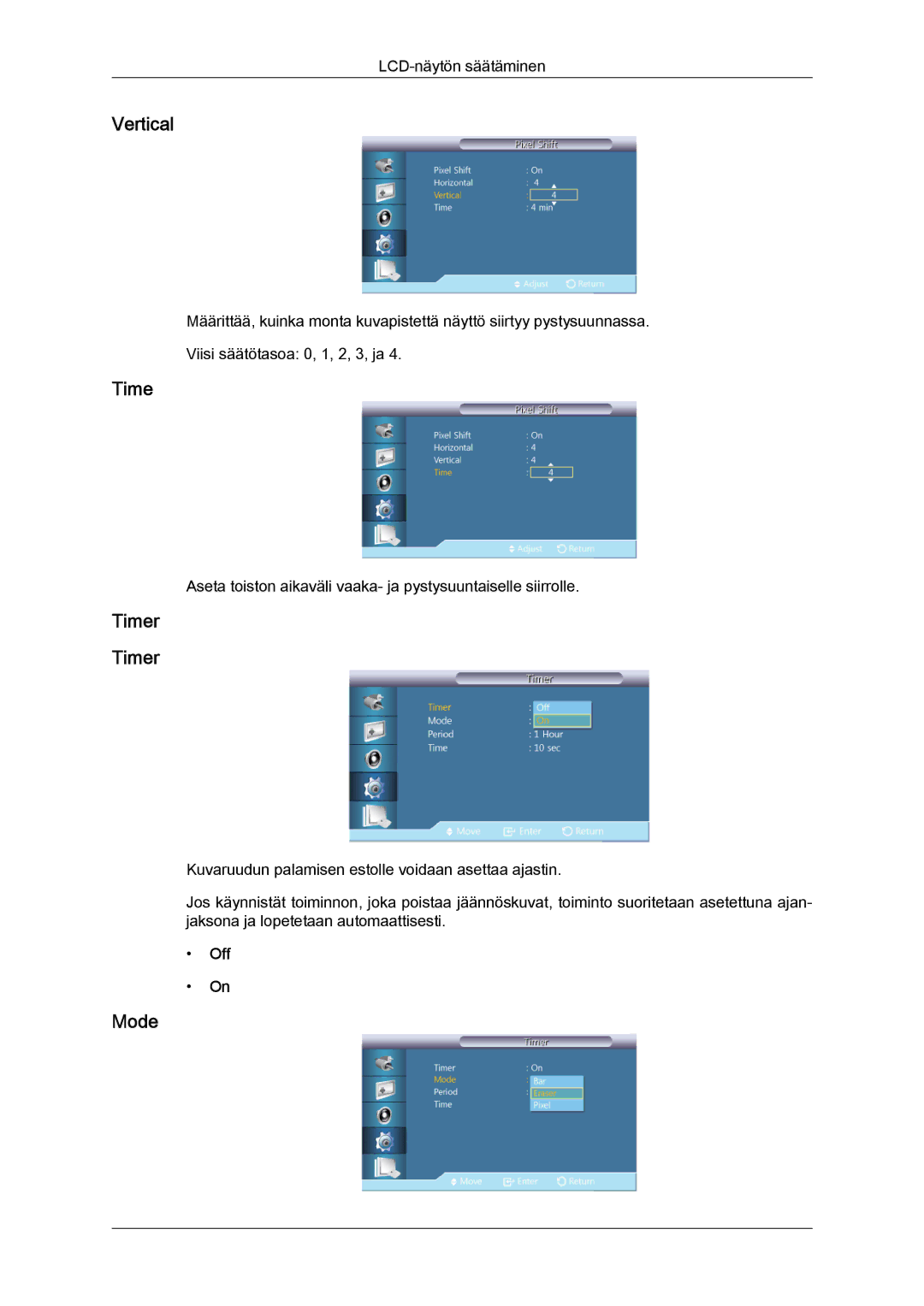 Samsung LH55CSPLBC/EN manual Timer 