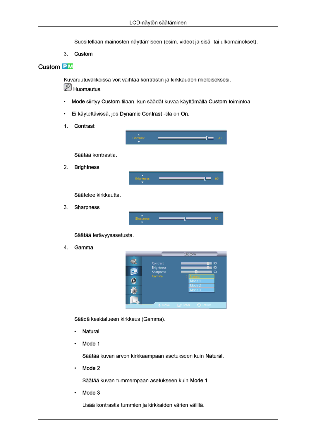 Samsung LH55CSPLBC/EN manual Custom 