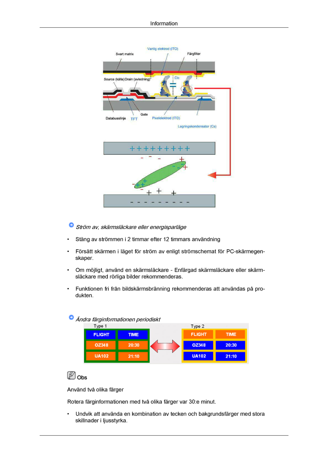 Samsung LH55CSPLBC/EN manual Ändra färginformationen periodiskt 