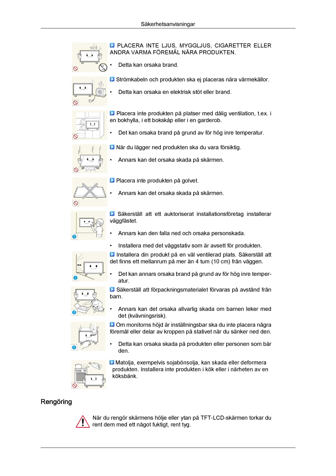 Samsung LH55CSPLBC/EN manual Rengöring 