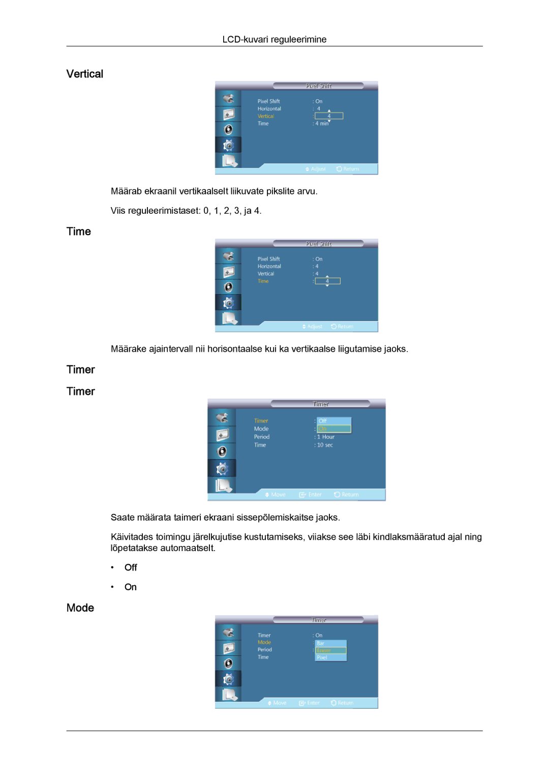 Samsung LH55CSPLBC/EN manual Timer 