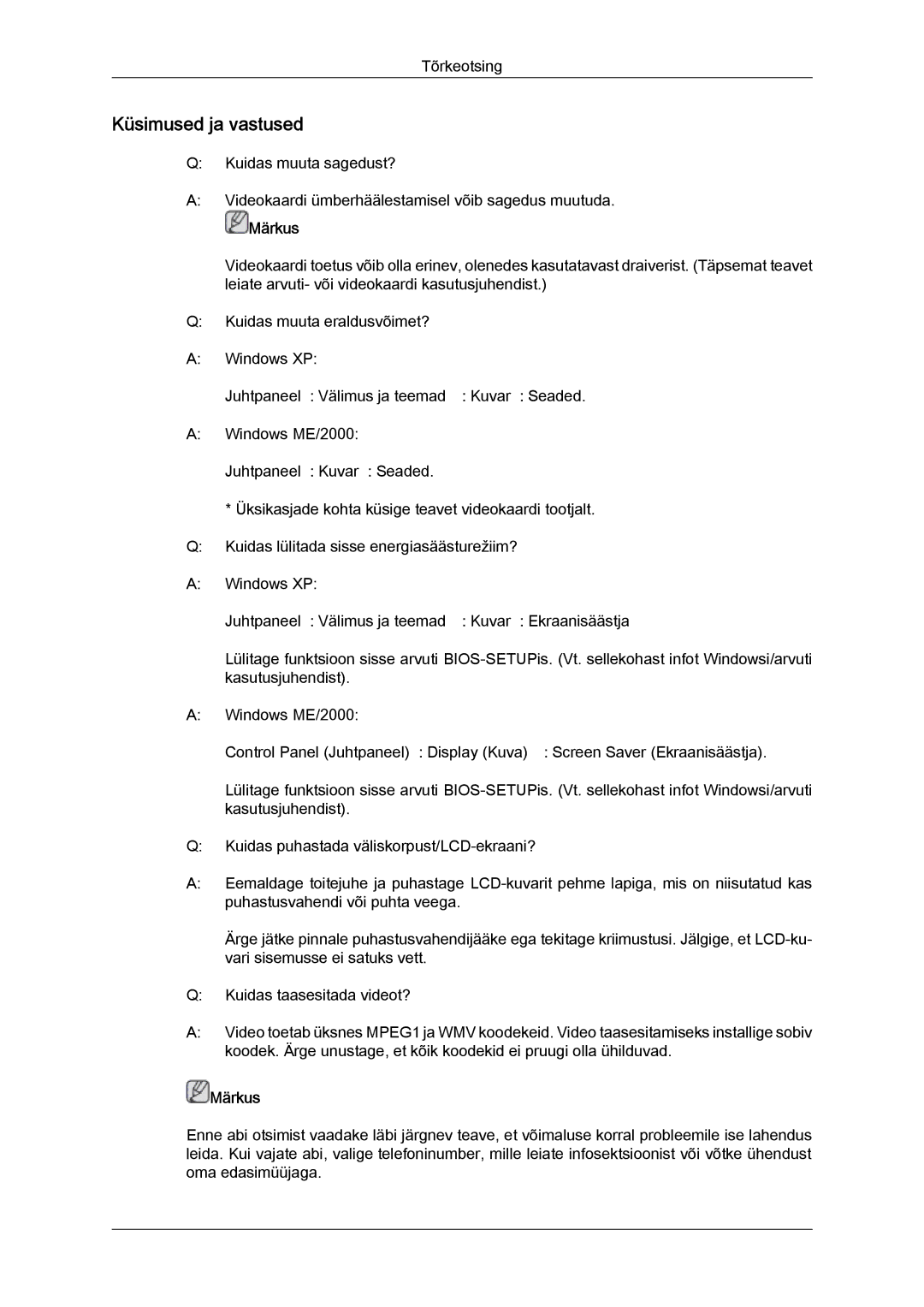 Samsung LH55CSPLBC/EN manual Küsimused ja vastused 