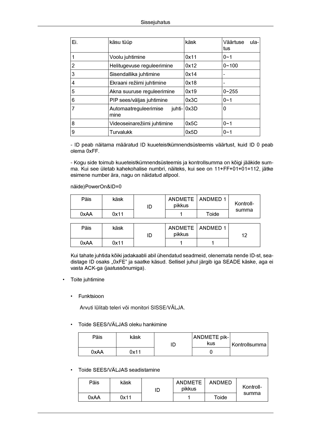 Samsung LH55CSPLBC/EN manual Andmete 