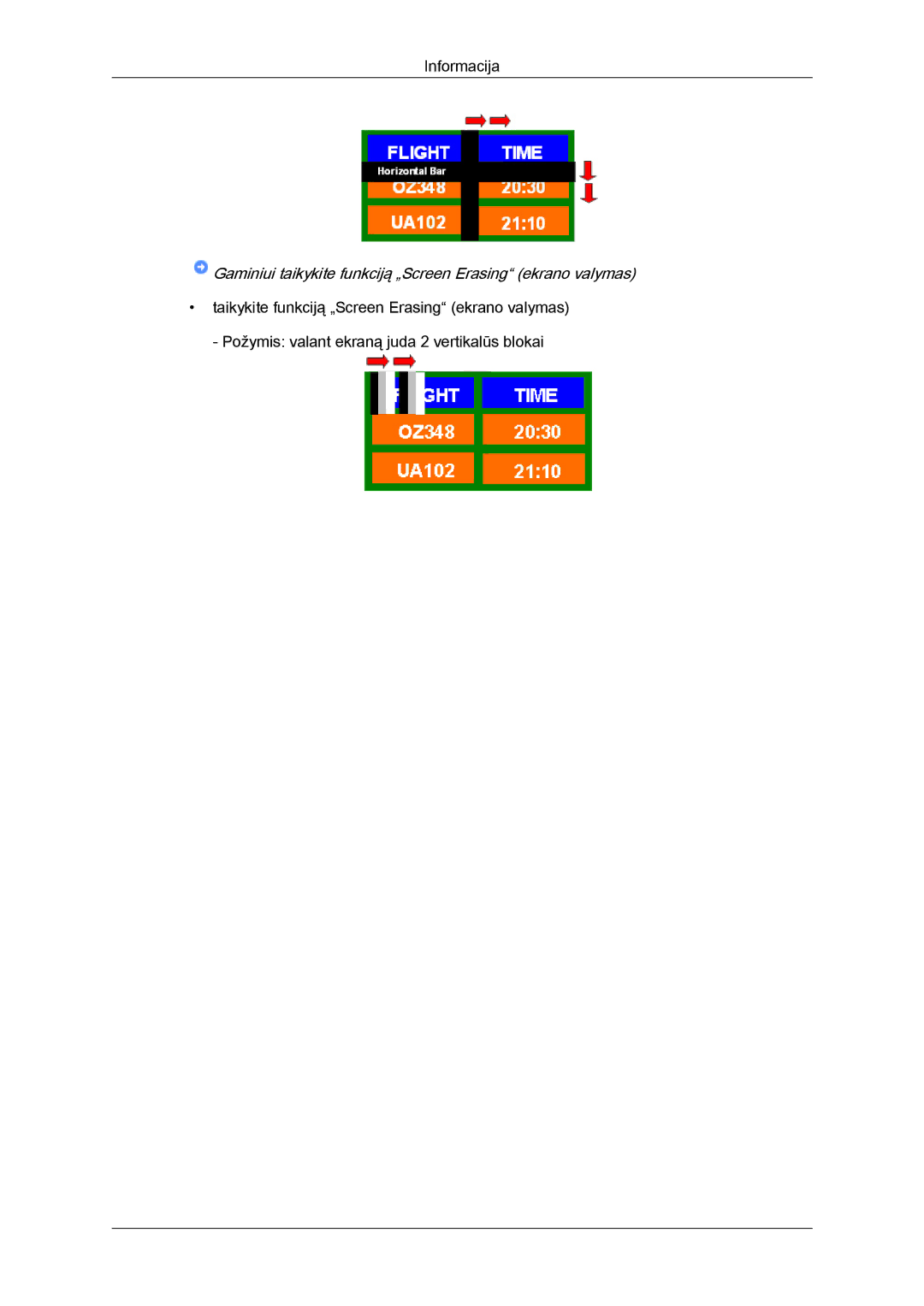 Samsung LH55CSPLBC/EN manual Gaminiui taikykite funkciją „Screen Erasing ekrano valymas 