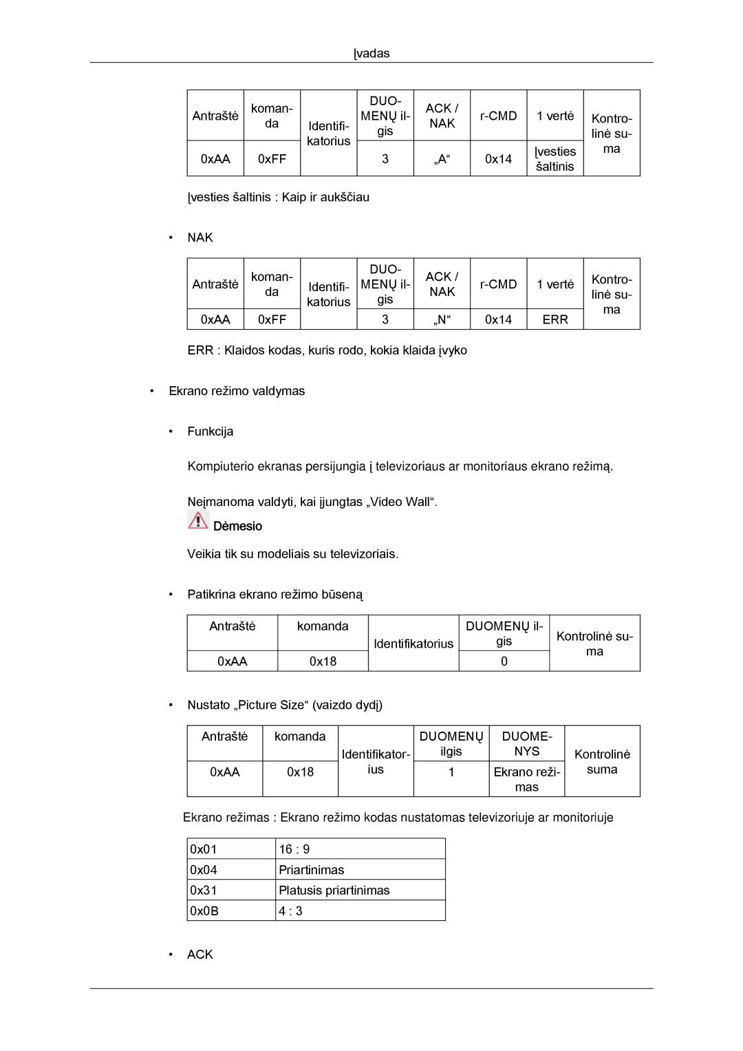 Samsung LH55CSPLBC/EN manual Įvadas Koman 