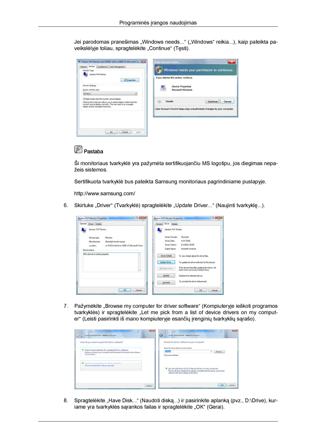 Samsung LH55CSPLBC/EN manual Pastaba 