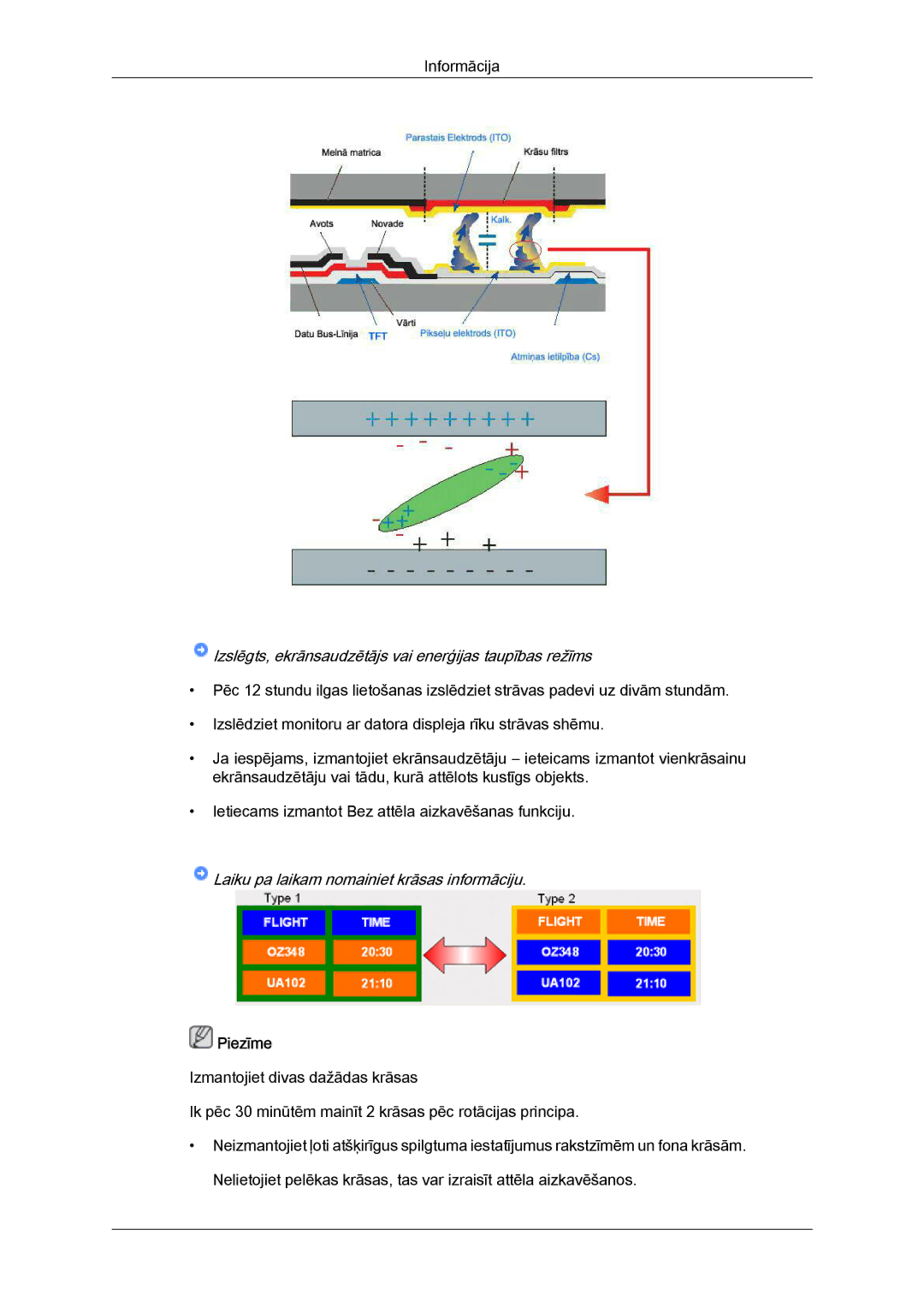 Samsung LH55CSPLBC/EN manual Laiku pa laikam nomainiet krāsas informāciju 