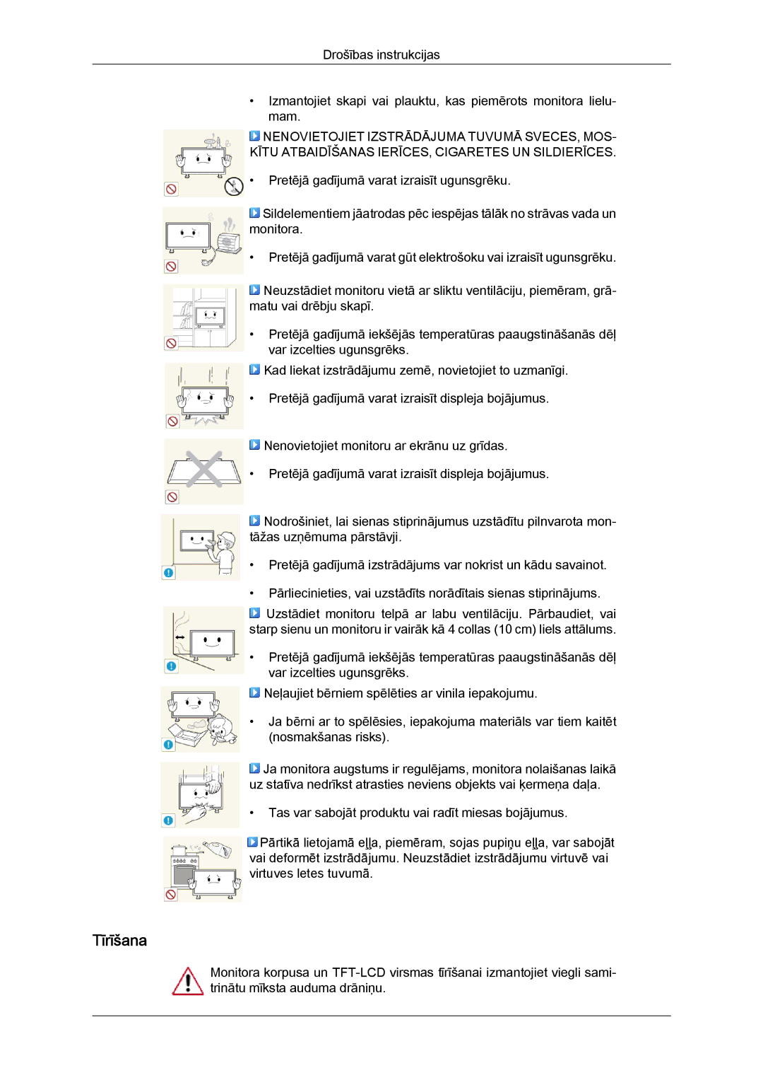 Samsung LH55CSPLBC/EN manual Tīrīšana 