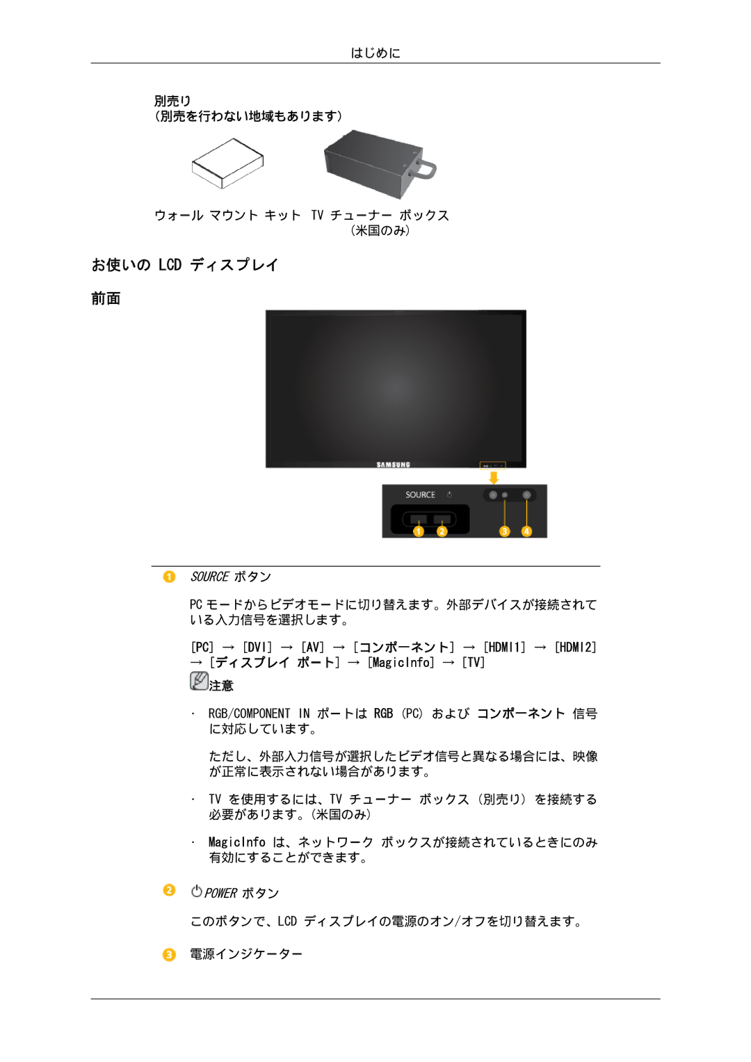 Samsung LH55CSPLBC/XJ manual お使いの Lcd ディスプレイ 