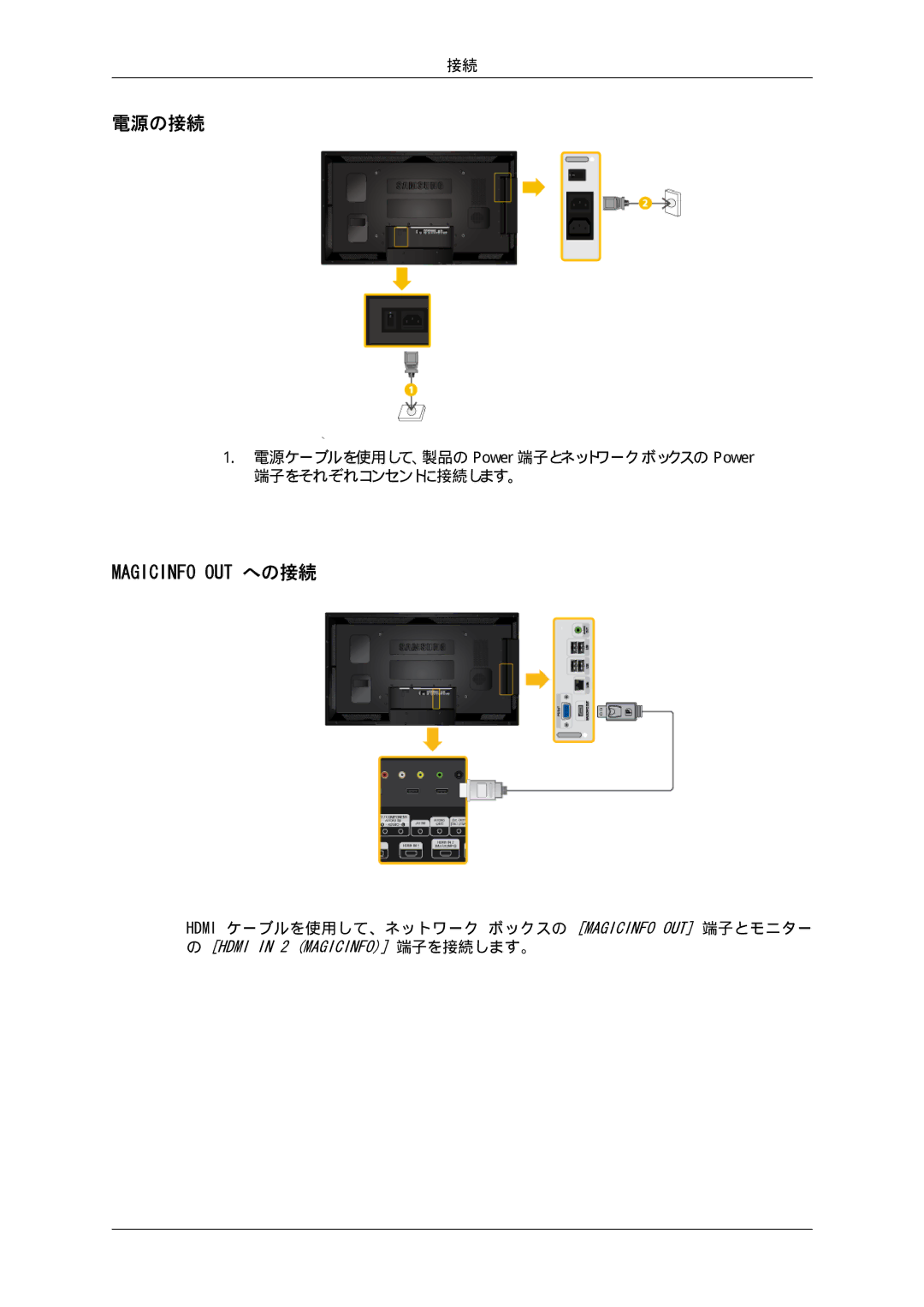 Samsung LH55CSPLBC/XJ manual 電源の接続 