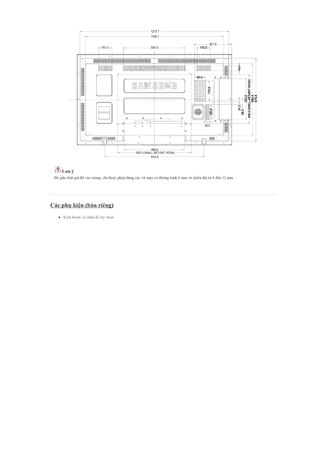 Samsung LH55CSPLBC/XY manual Các phụ kiện bán riêng 