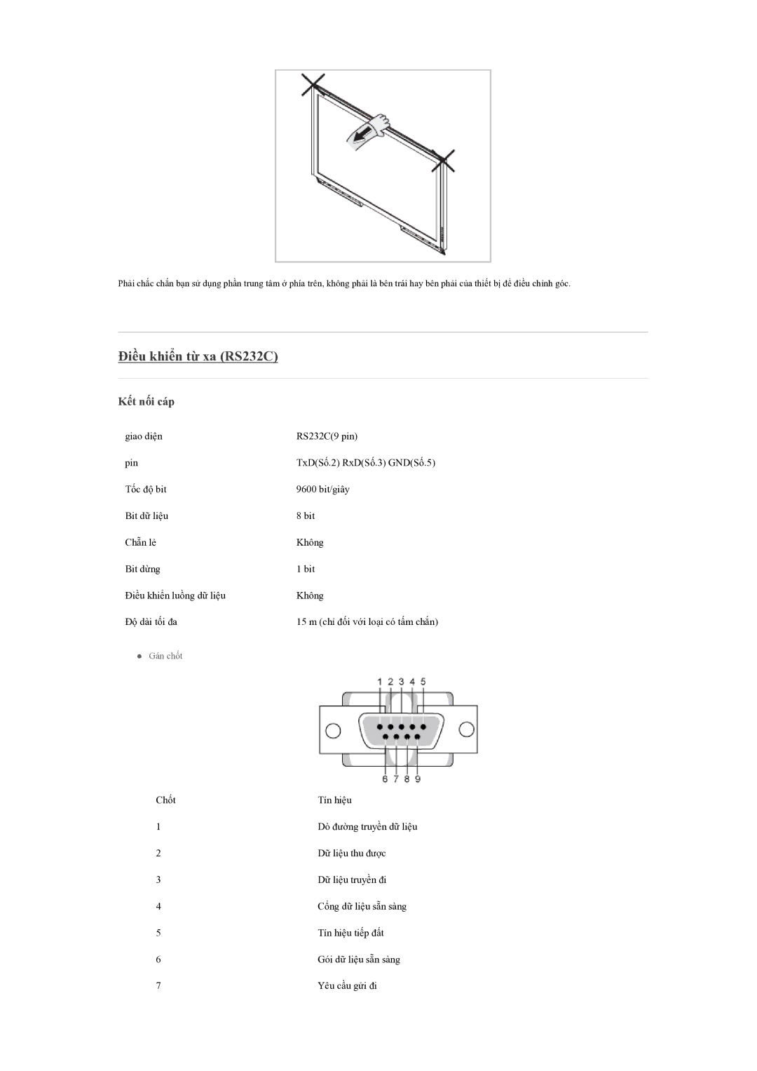 Samsung LH55CSPLBC/XY manual Điều khiển từ xa RS232C, Kết nối cáp 