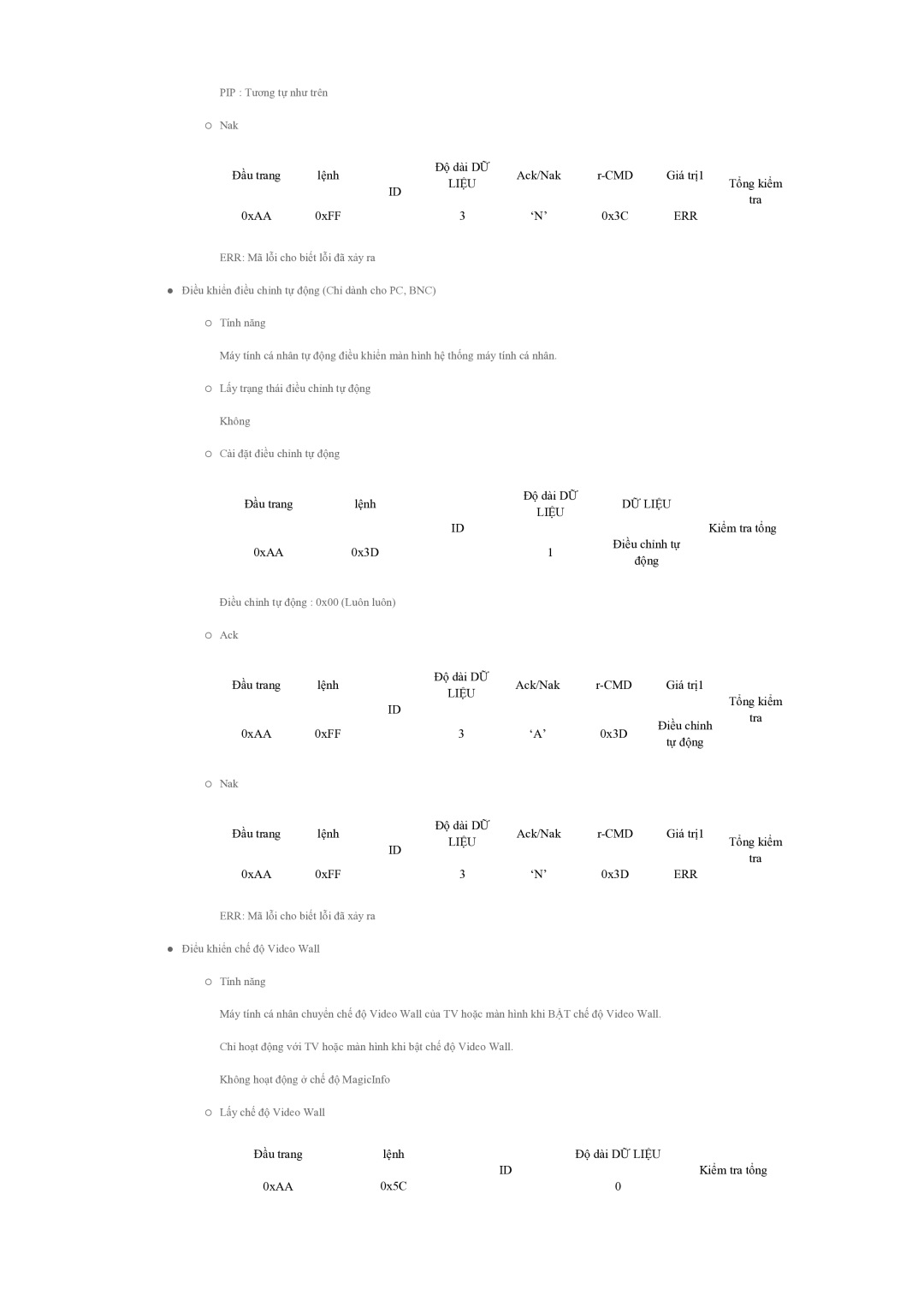 Samsung LH55CSPLBC/XY manual PIP Tương tự như trên Nak 