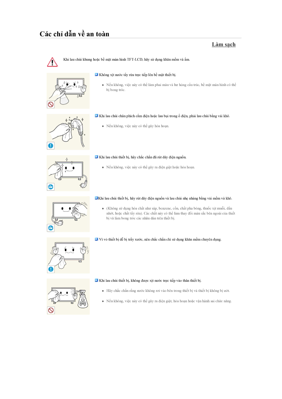 Samsung LH55CSPLBC/XY manual Làm sạch 