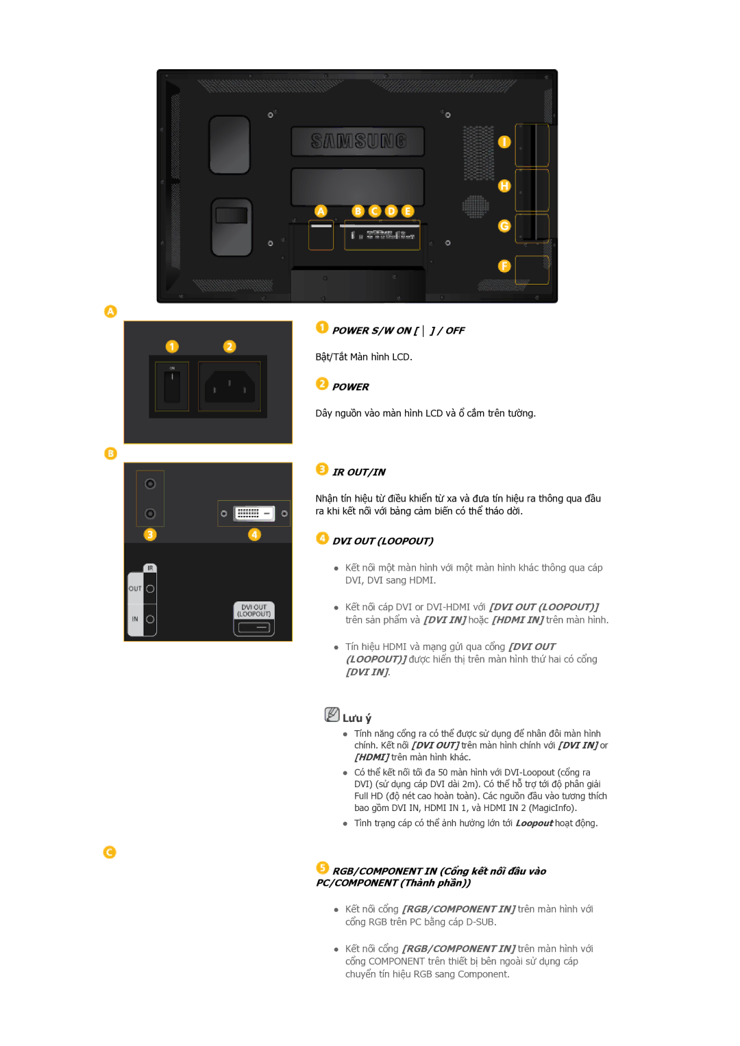 Samsung LH55CSPLBC/XY manual Power 