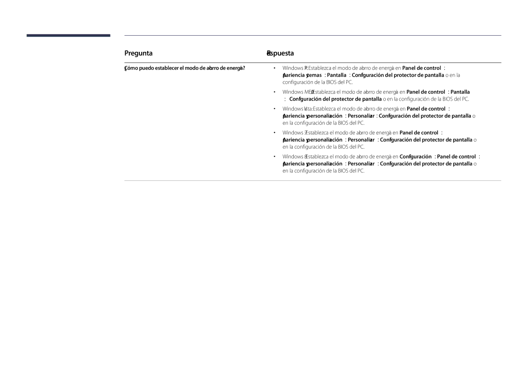 Samsung LH40DHDPLGC/EN, LH55DHDPLGC/EN, LH48DHDPLGC/EN manual Pregunta, Respuesta 