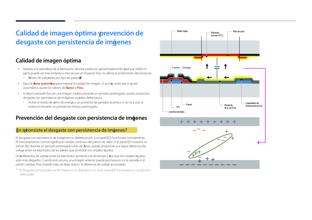 Samsung LH48DHDPLGC/EN manual Calidad de imagen óptima, ¿En qué consiste el desgaste con persistencia de imágenes? 