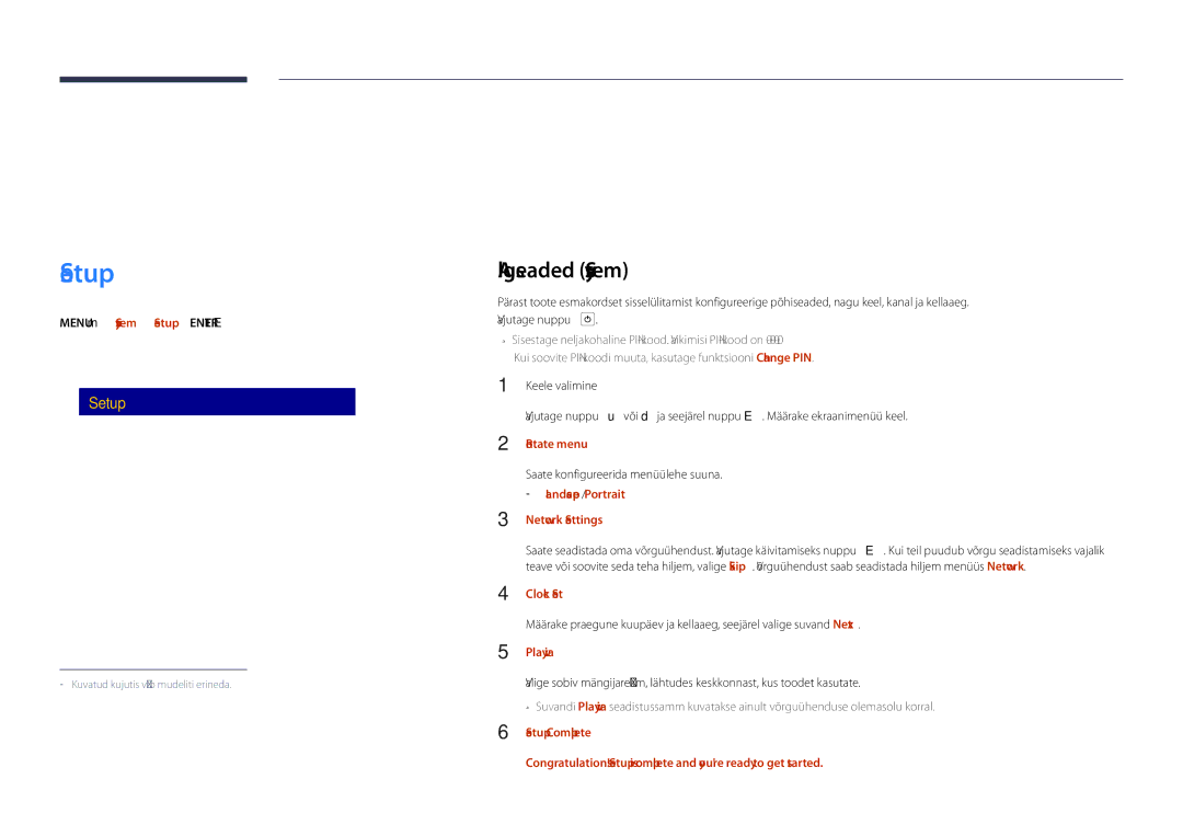 Samsung LH55DHDPLGC/EN, LH48DHDPLGC/EN, LH40DHDPLGC/EN manual Setup, Algseaded System 