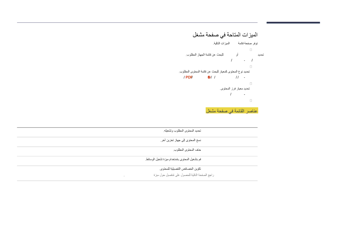 Samsung LH55DHDPLGC/NG, LH55DHDPLGC/UE, LH48DHDPLGC/UE, LH48DHDPLGC/NG لغشم ةحفص يف ةحاتملا تازيملا, تايلمعلا رايخلا مسا 