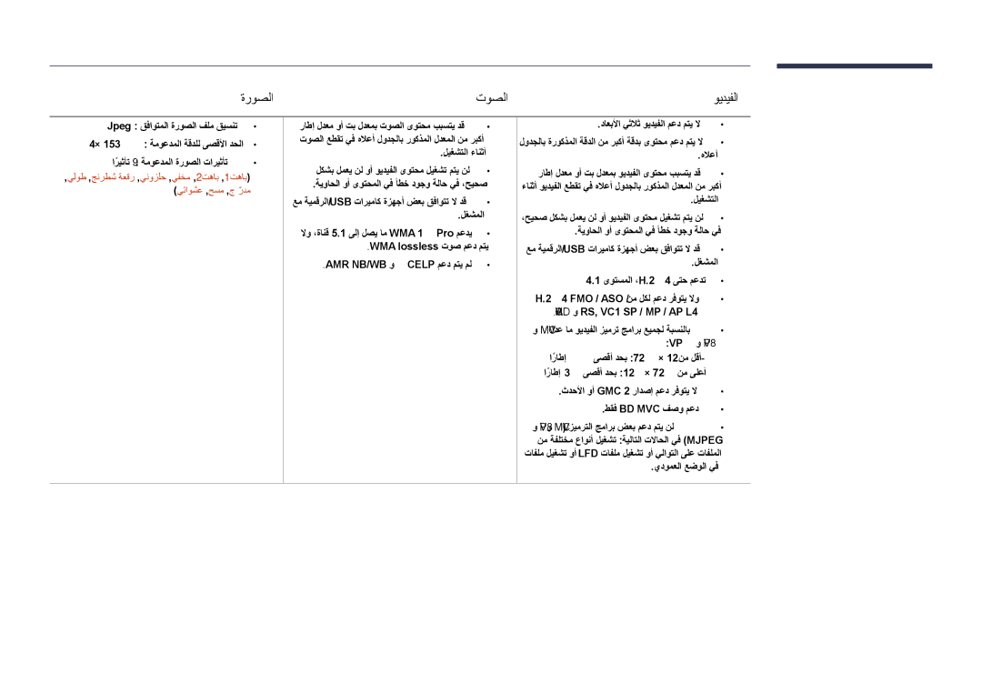 Samsung LH48DHDPLGC/NG, LH55DHDPLGC/UE, LH48DHDPLGC/UE, LH55DHDPLGC/NG, LH40DHDPLGC/UE manual ةروصلا توصلا, ويديفلا 