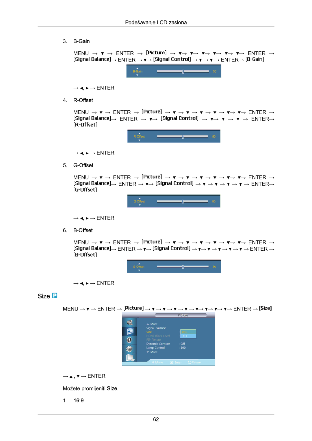 Samsung LH55LBPLBC/EN manual Offset 