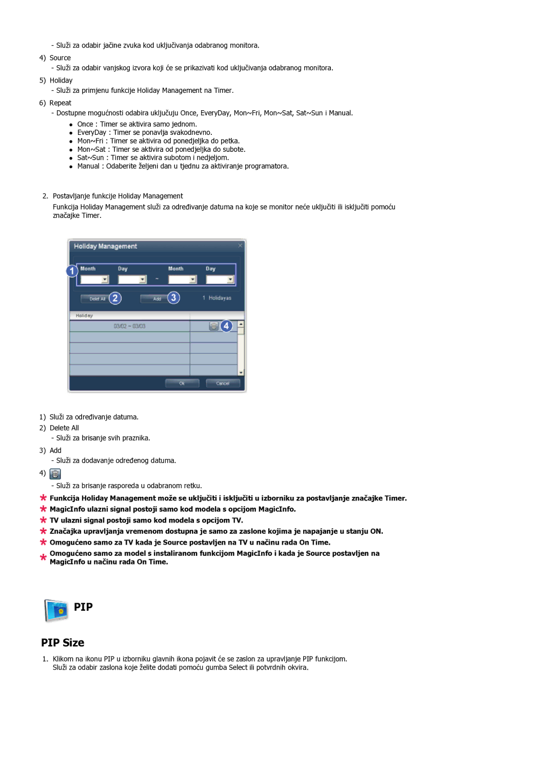 Samsung LH55LBPLBC/EN manual Pip, PIP Size 