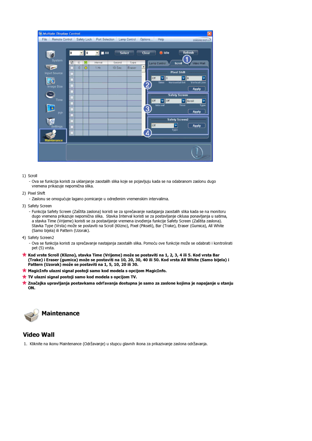 Samsung LH55LBPLBC/EN manual Maintenance Video Wall 