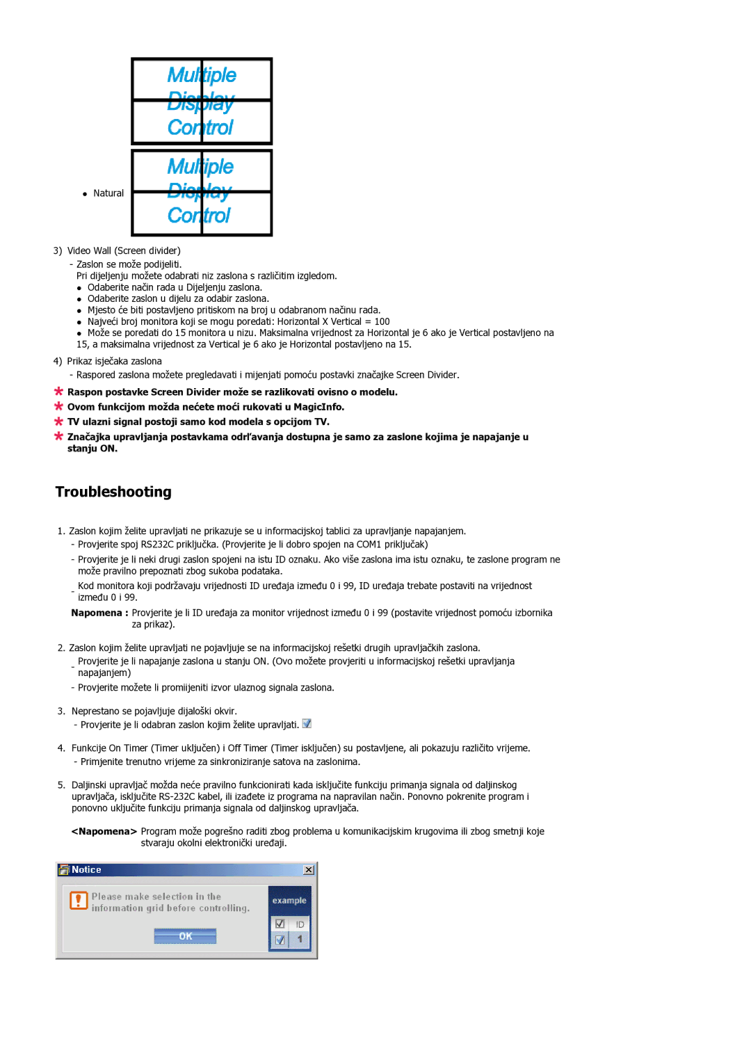 Samsung LH55LBPLBC/EN manual Troubleshooting 