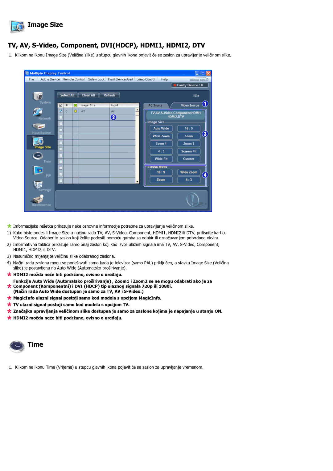 Samsung LH55LBPLBC/EN manual Time 