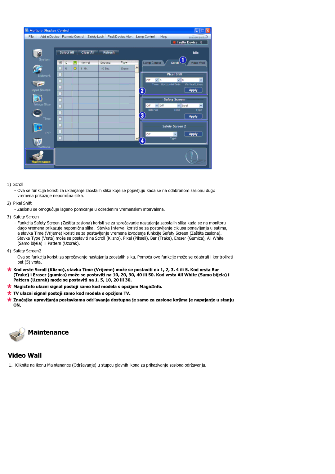 Samsung LH55LBPLBC/EN manual Maintenance Video Wall 