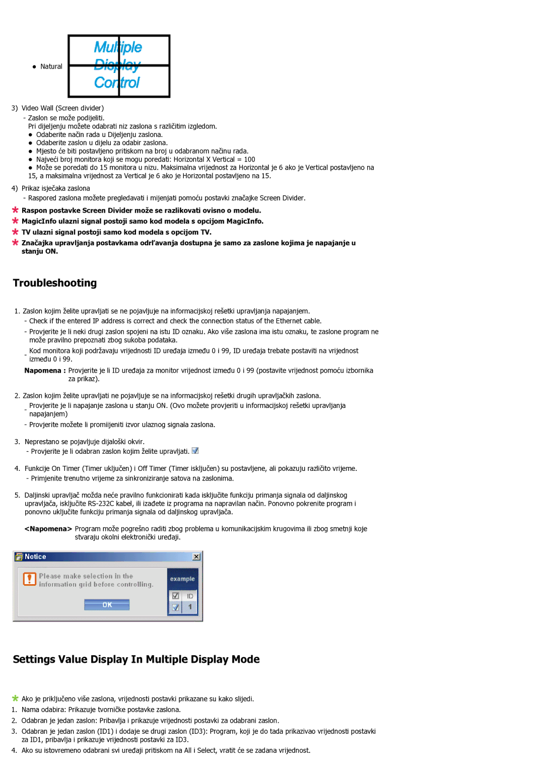 Samsung LH55LBPLBC/EN manual Troubleshooting 