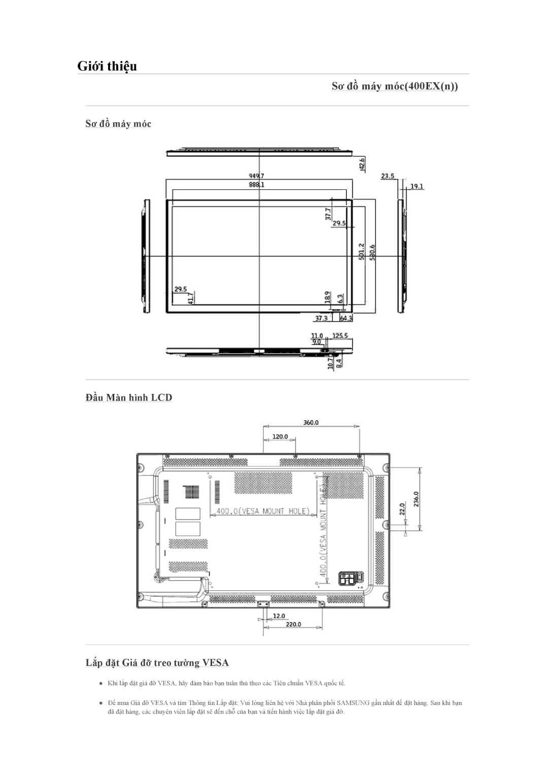 Samsung LH55LBPLBC/XY manual Sơ đồ máy móc400EXn 