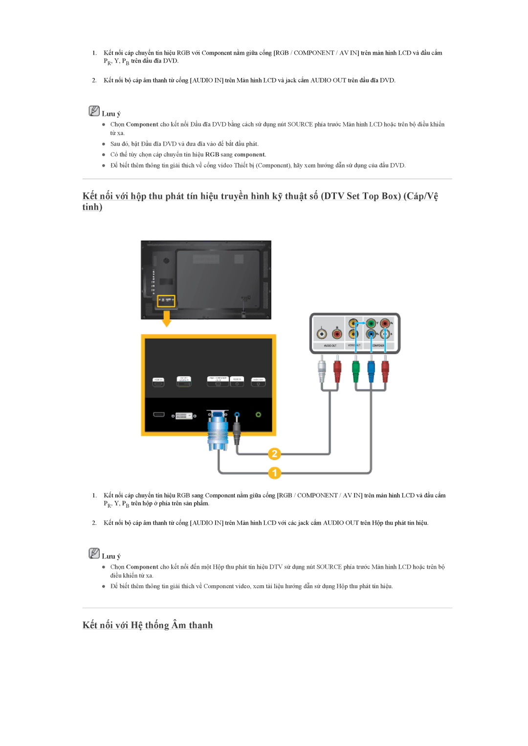 Samsung LH55LBPLBC/XY manual Kết nối với Hệ thống Âm thanh 