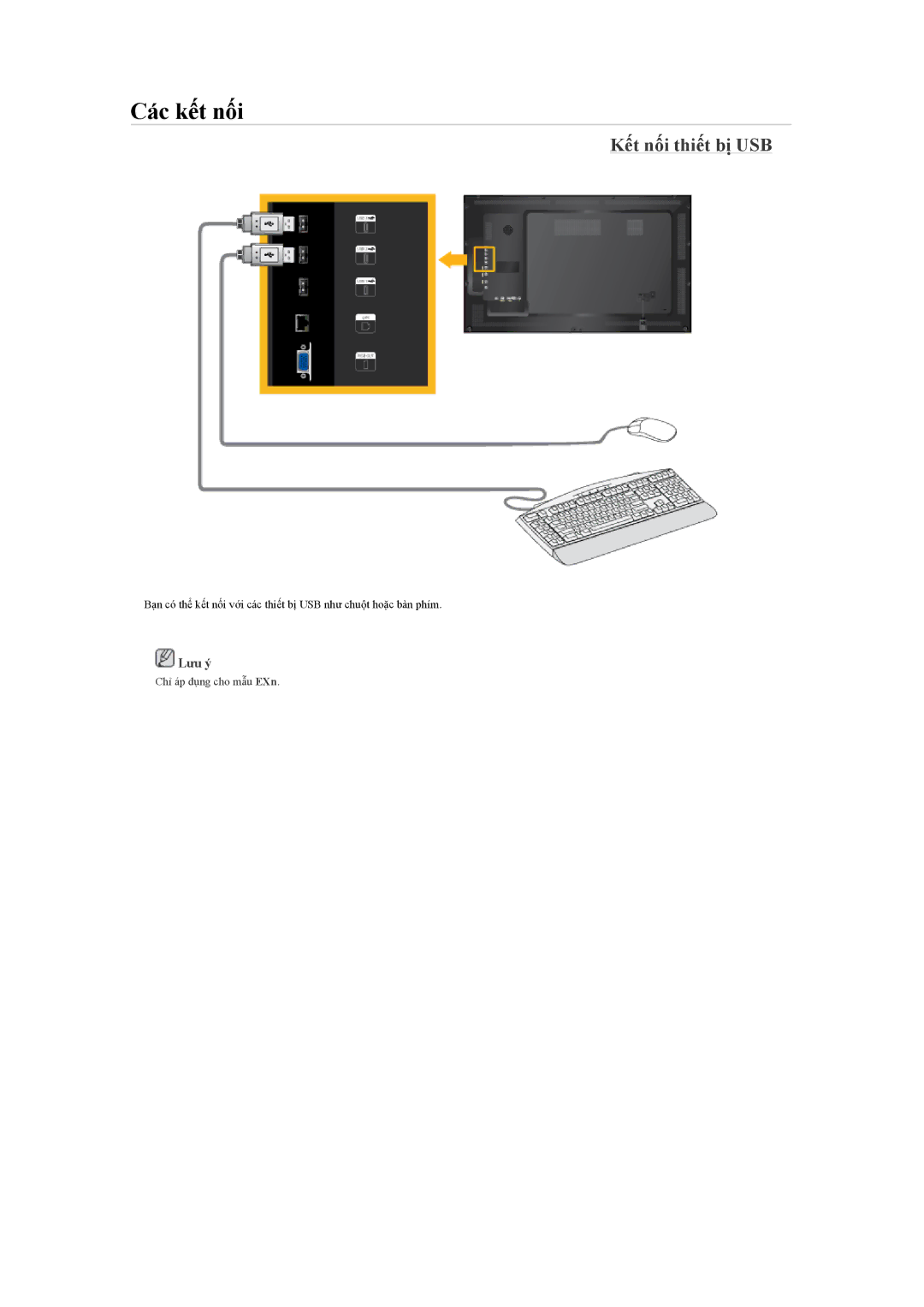 Samsung LH55LBPLBC/XY manual Kết nối thiết bị USB 