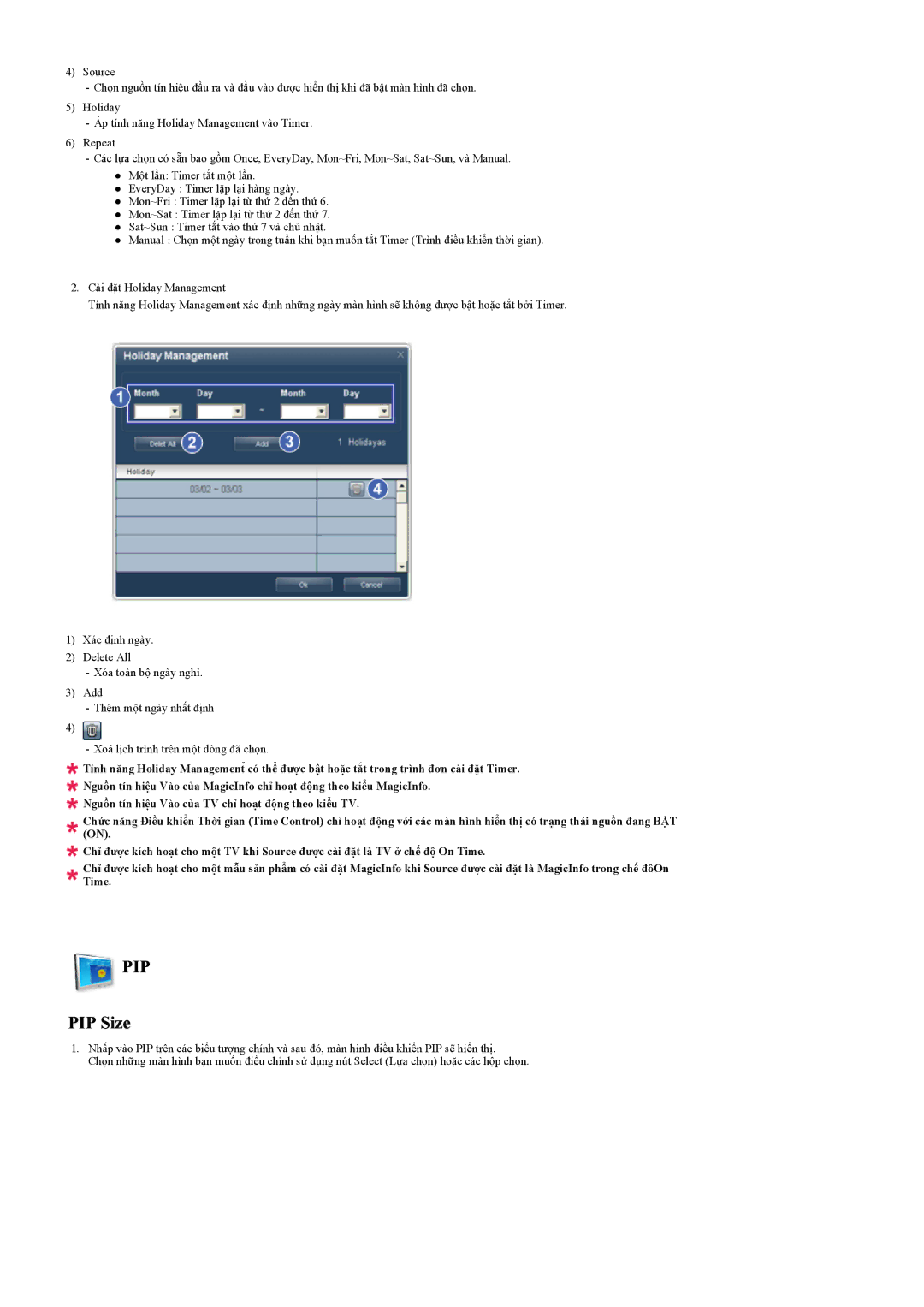 Samsung LH55LBPLBC/XY manual Pip, PIP Size 