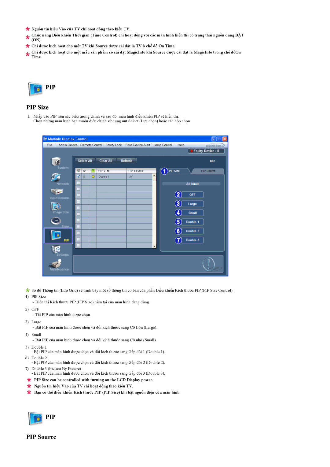 Samsung LH55LBPLBC/XY manual Pip 