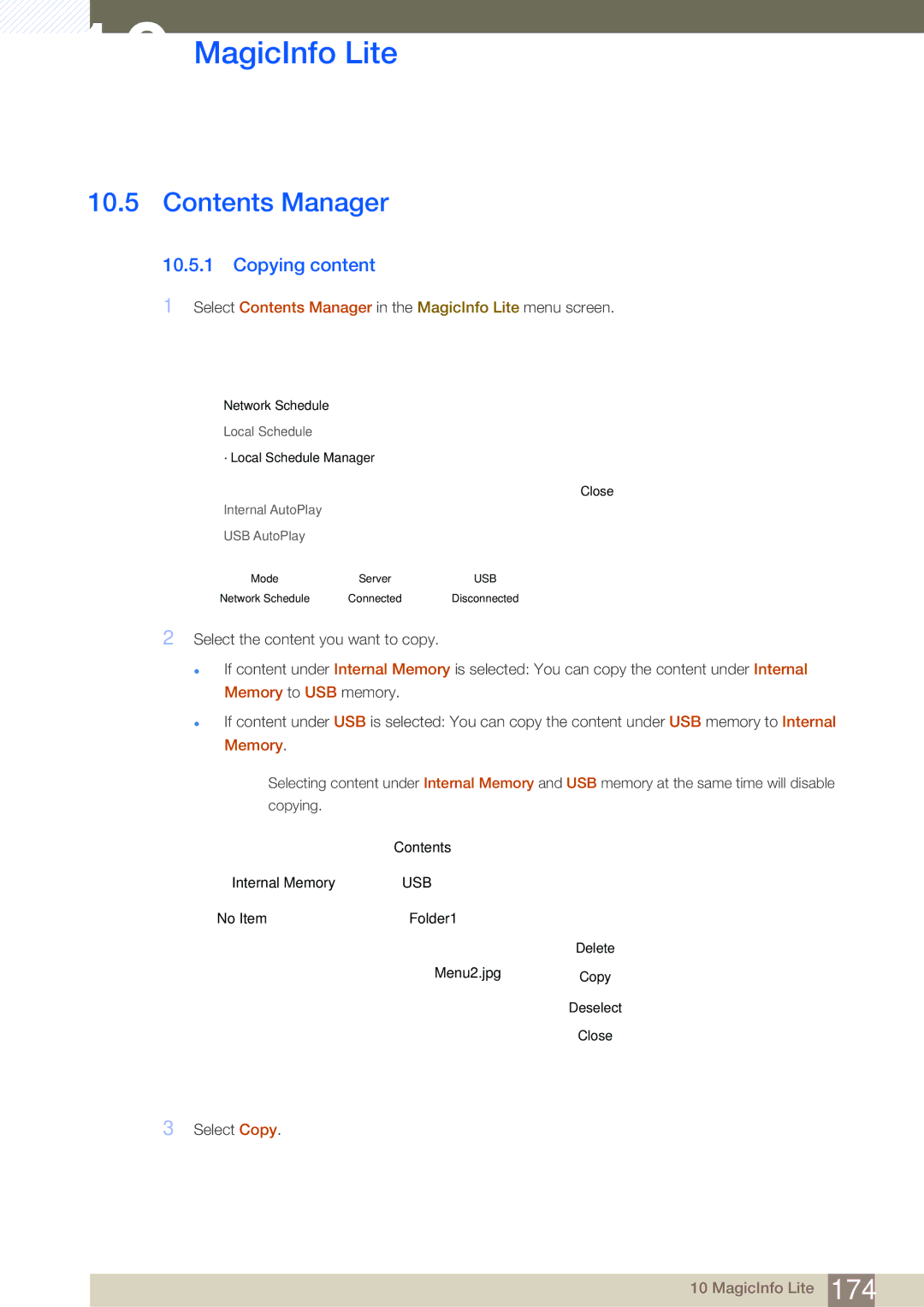 Samsung LH55MDBPLGC/NG, LH55MDBPLGC/EN, LH40MDBPLGC/EN, LH46MDBPLGC/EN, LH32MDBPLGC/EN, LH46MDBPLGC/NG manual Contents Manager 